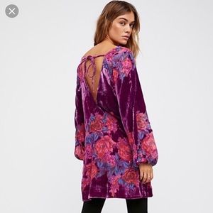 Free People Misha Burnout Velvet mini dress